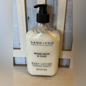 Sand + Fog Rose Noir & Oud Body Lotion New Full Glass Bottle W/ Pump 10.1oz